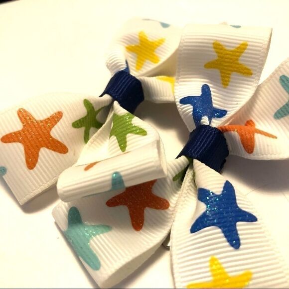 Bow pair hair bows accessories star fish beach sea - Picture 9 of 15